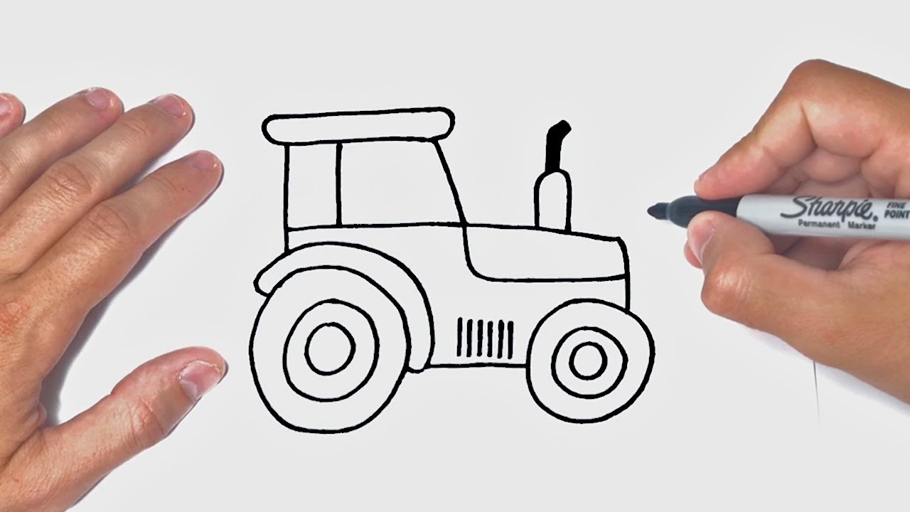 How to draw a Tractor Step by Step 