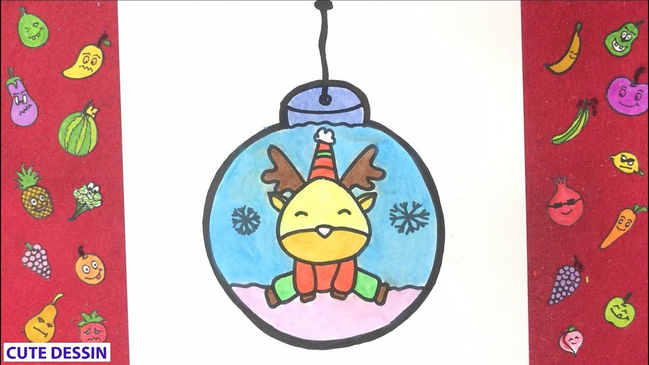 Comment dessiner une boule de noel facilement étape par étape 3 – Dessin boule de noel 