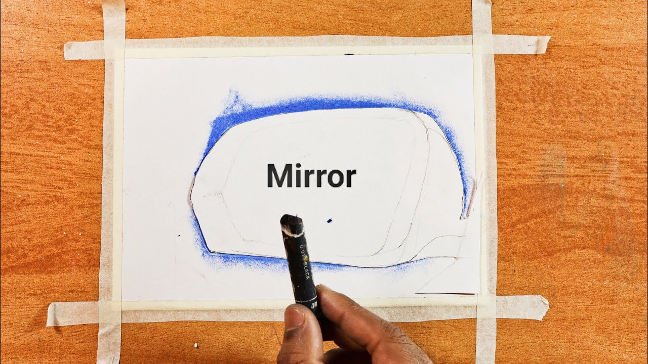 Rear View Mirror / Easy oil pastel drawing for beginners / step by step acrylic painting 