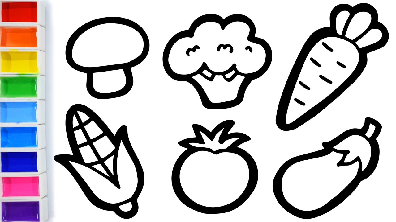 Vegetable drawing and coloring pages for kids drawing clipart #BeeArt 