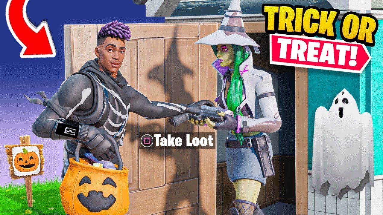 I went TRICK OR TREATING.. this HAPPENED! (Fortnite) 