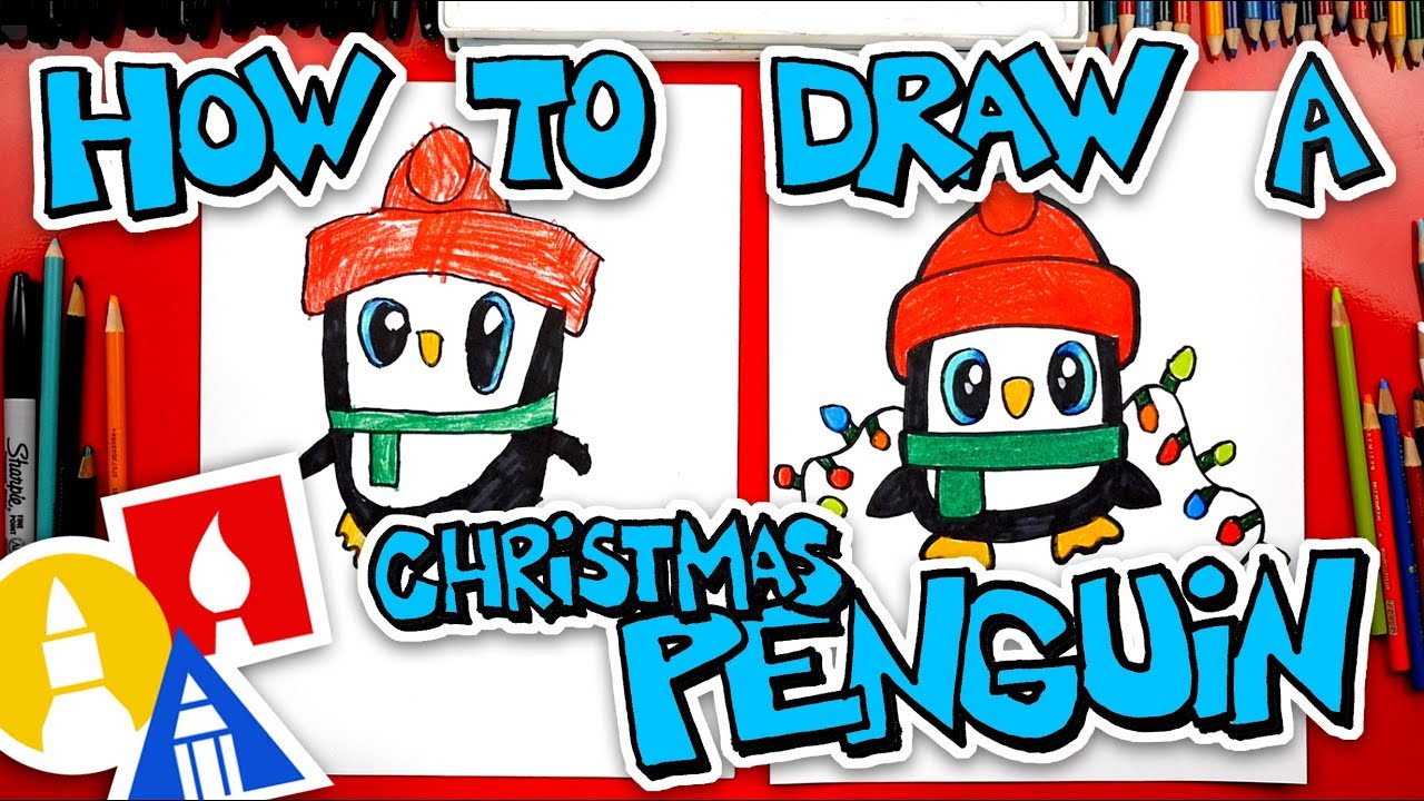 How To Draw A Christmas Penguin 