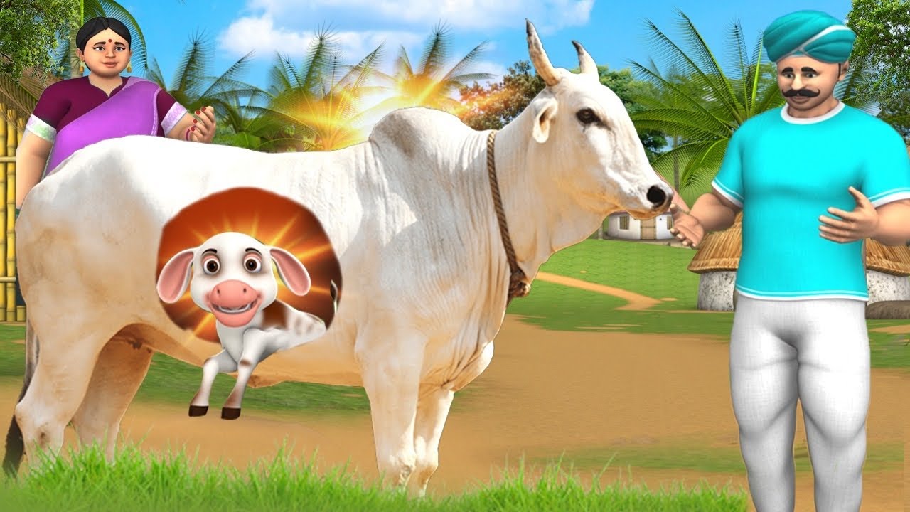 గర్భవతి ఆవు బాధ - Pregnant Cow Telugu 3D Moral Short Stories | Telugu Fairy Tales | JOJO TV 