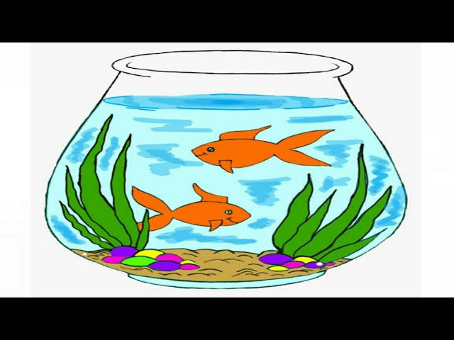 how to draw aquarium drawing painting fish drawing animal drawing hospital easy drawing colour house 