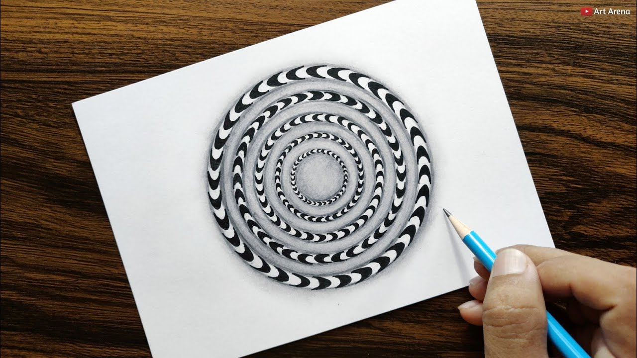 Moving Illusion drawing for beginners - step by step 