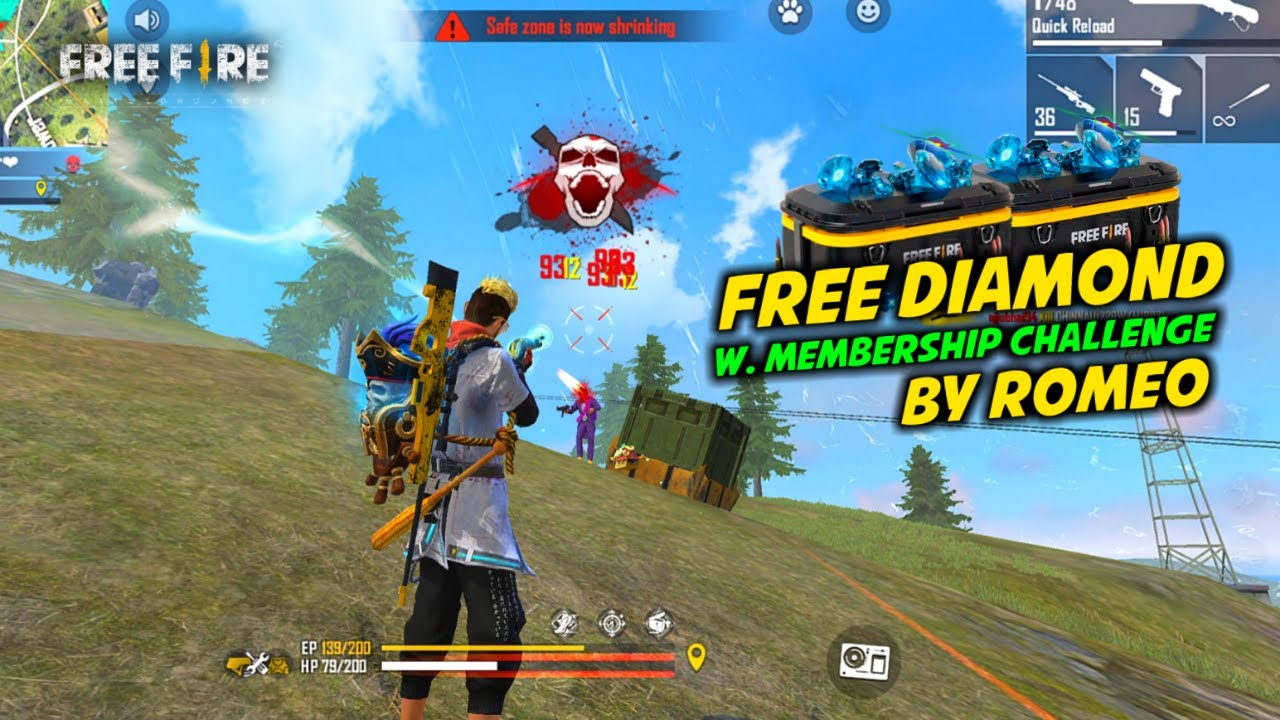 Free Fire Free Diamond Weekly Membership Challenge By Romeo Garena Free Fire