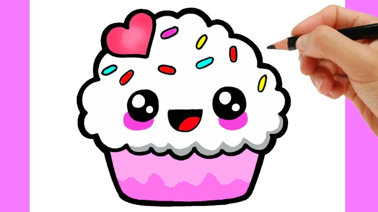 COMMENT DESSINER UN CUPCAKE KAWAII FACILE ETAPE PAR ETAPE 