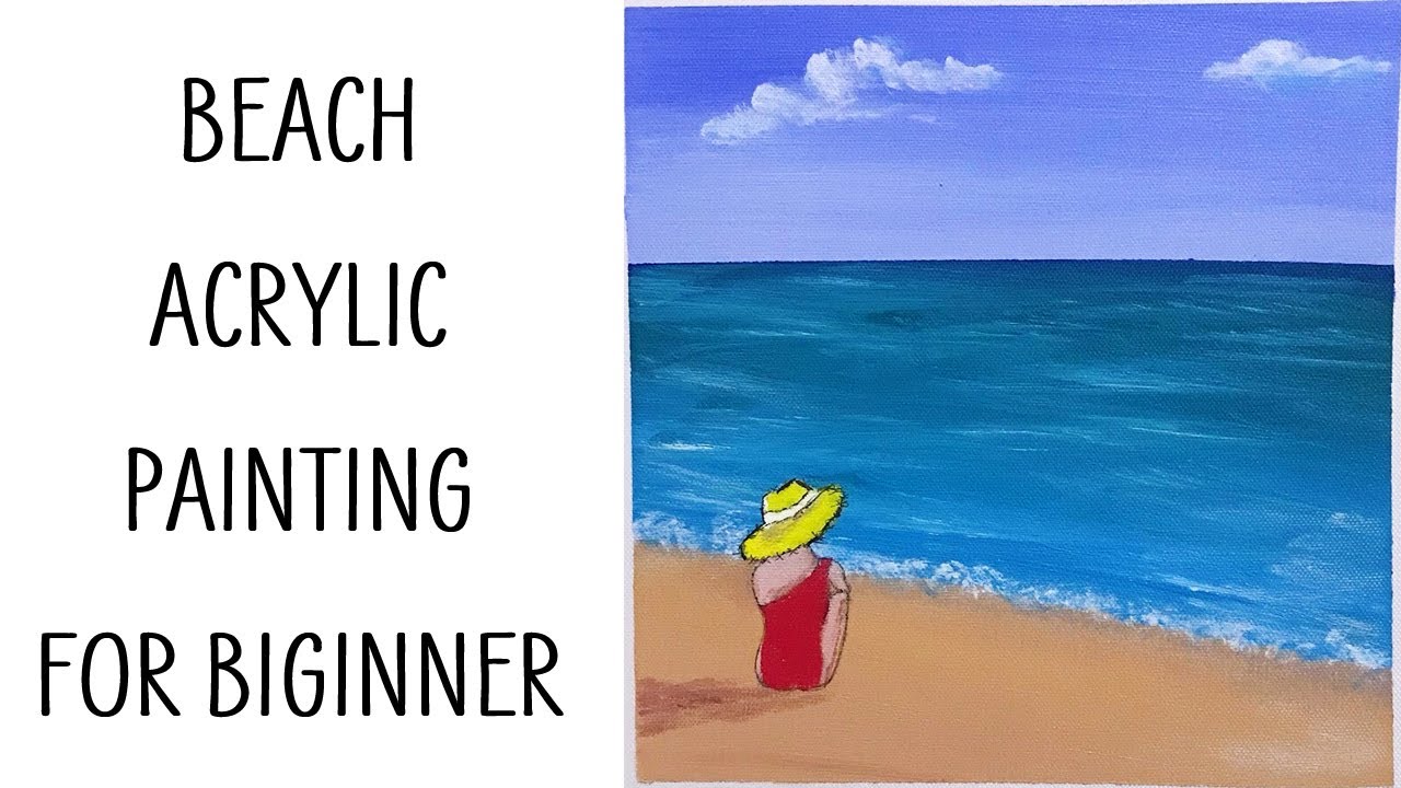 Beach acrylic painting | Easy acrylic painting for beginners step by step #14 