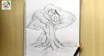 Treehouse Drawing Speed Drawing | Drawing Family Tree House with Pencil