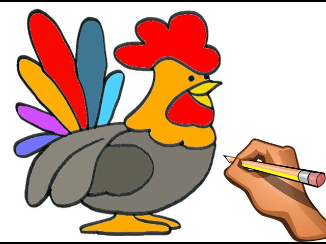 DIBUJAR GALLINA FACIL / HOW TO DRAWING HEN STEP BY STEP 