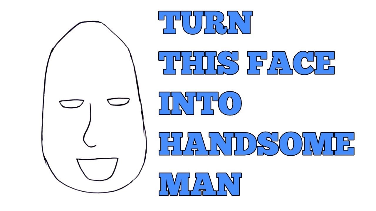AMAZING, how to turn this face into HANDSOME MAN , how to draw man face 