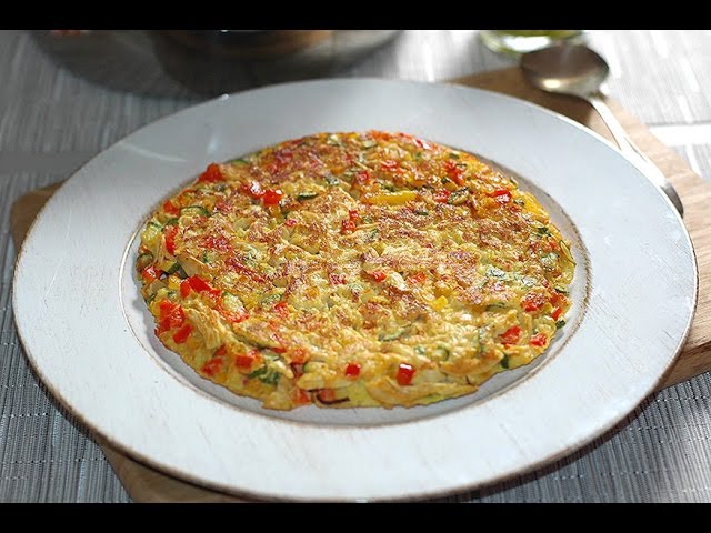 Tortilla de verduras con pollo 