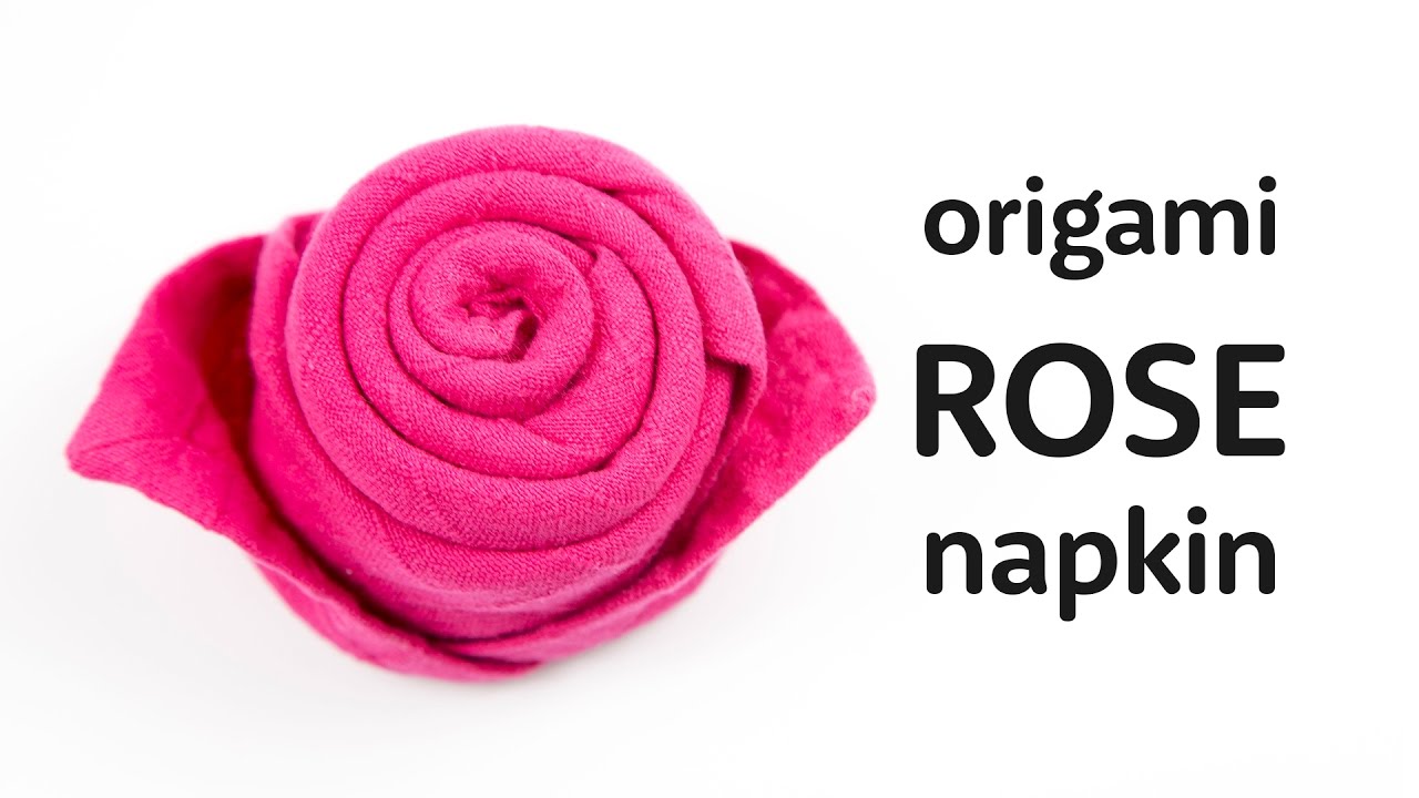 Easy Origami Rose Napkin Tutorial - DIY - Paper Kawaii 