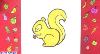 Comment dessiner et colorier un écureuil mignon FACILEMENT étape par étape 4 – Dessin écureuil