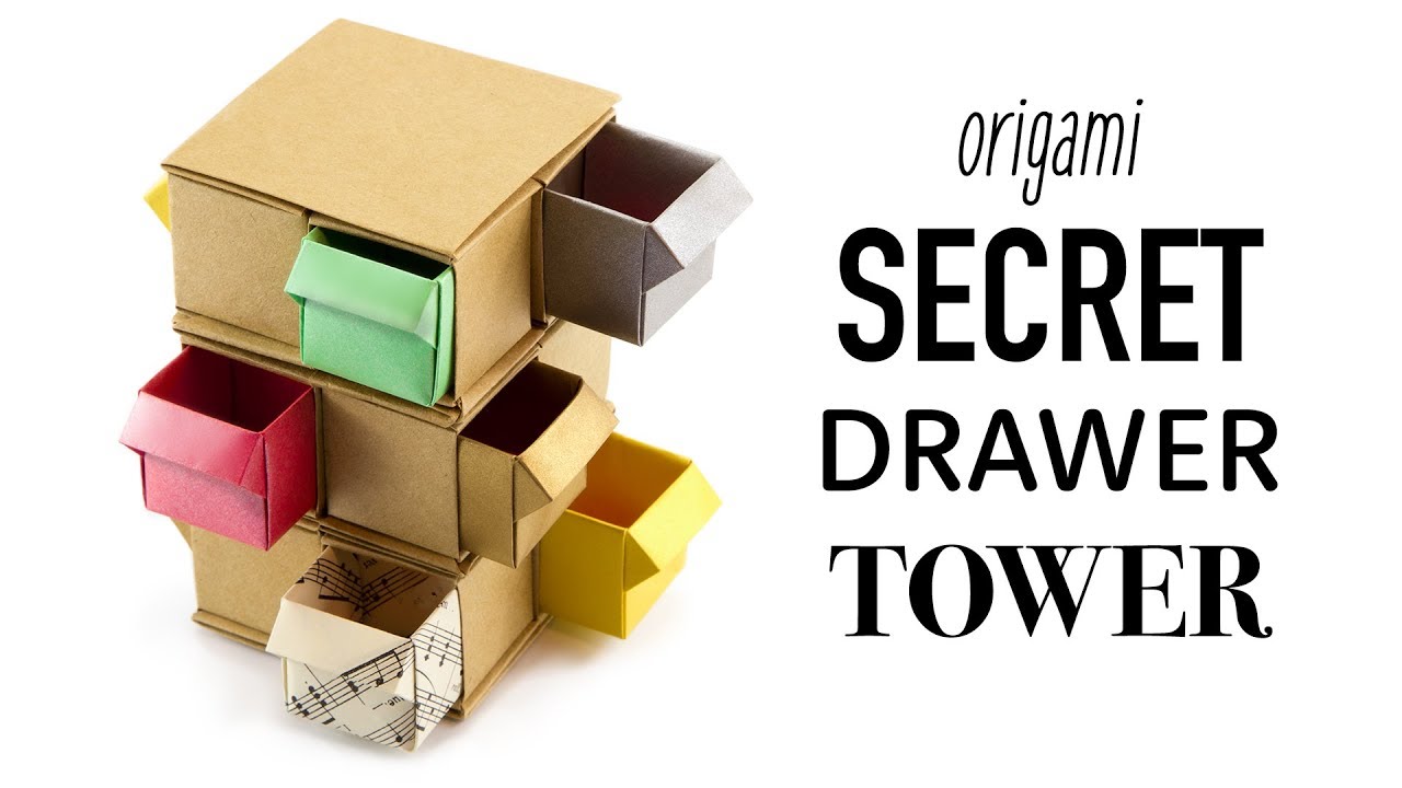 Origami Secret Drawer Tower Tutorial - DIY - Paper Kawaii 