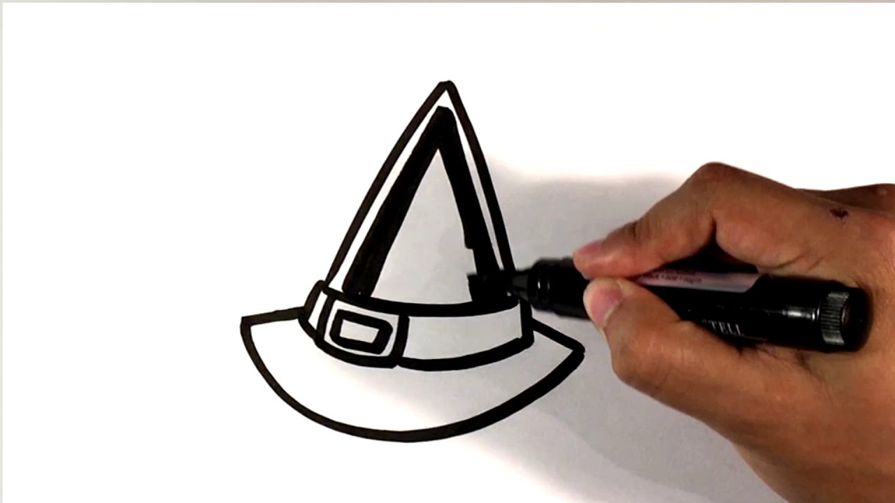 How to Draw a Witch Hat - Halloween Drawings 