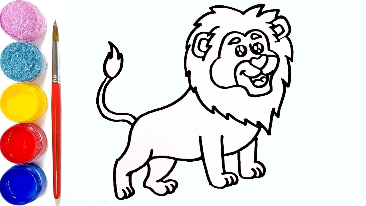 Drawing and Coloring Cute Lion For Beginners 