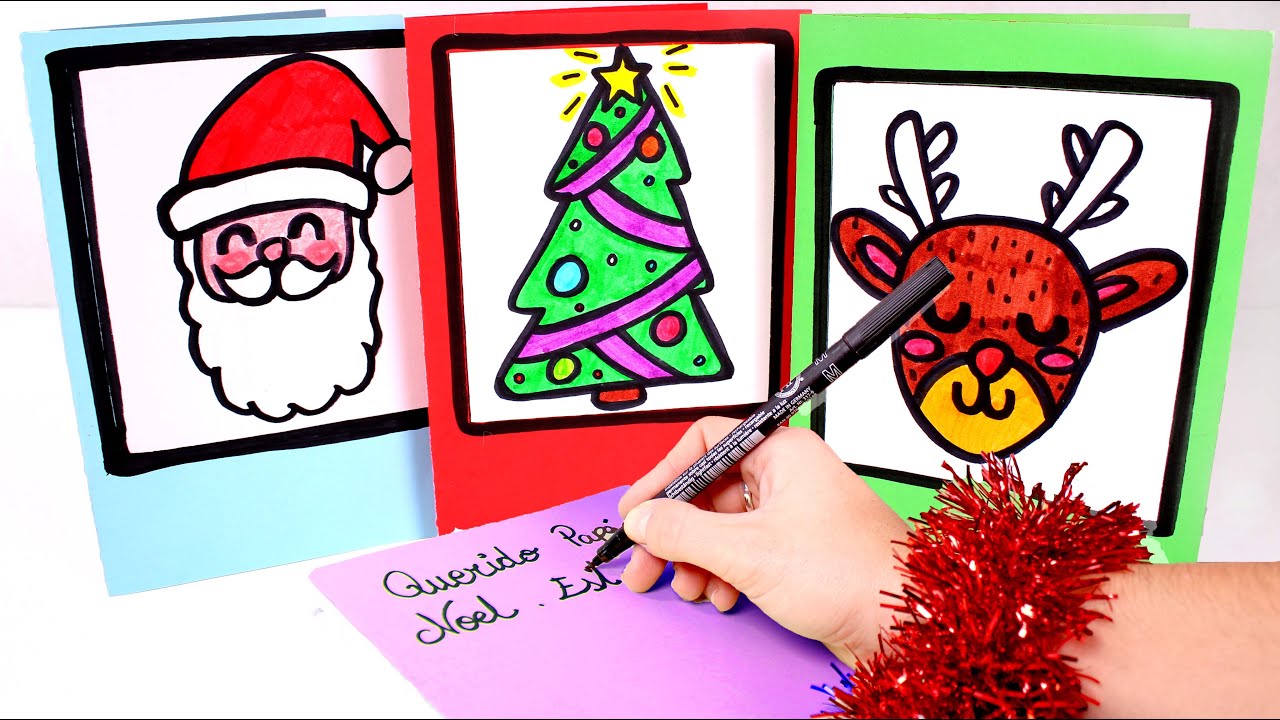 Hacemos Postales de Navidad ?✍? Manualidades para niños 