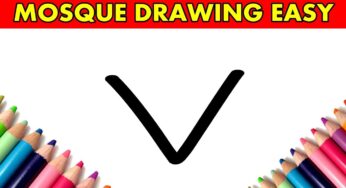 Beautiful Mosque Drawing for Beginners Step by Step With Letter V