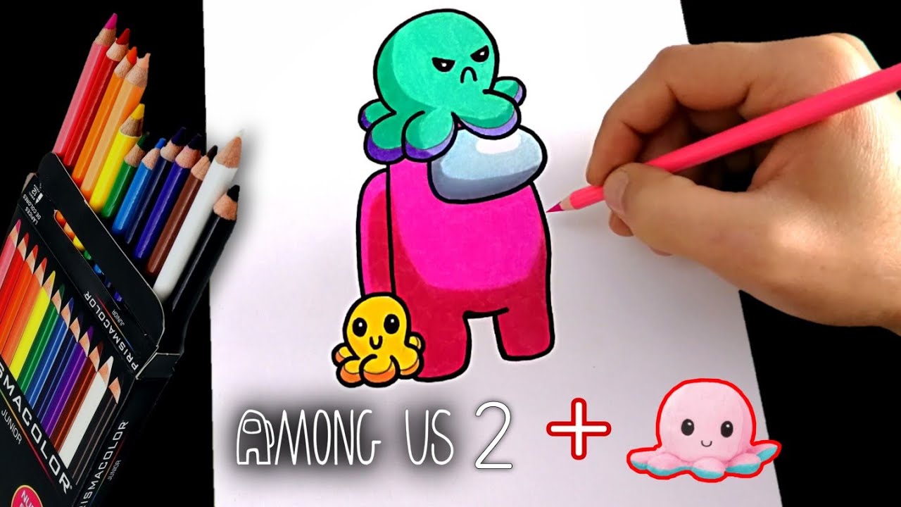 COMO DIBUJAR AMONG US CON PULPO REVERSIBLE | how to draw among us whit reversible octopus 