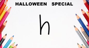 Halloween Special Drawing with letter h step by step Easy for beginners