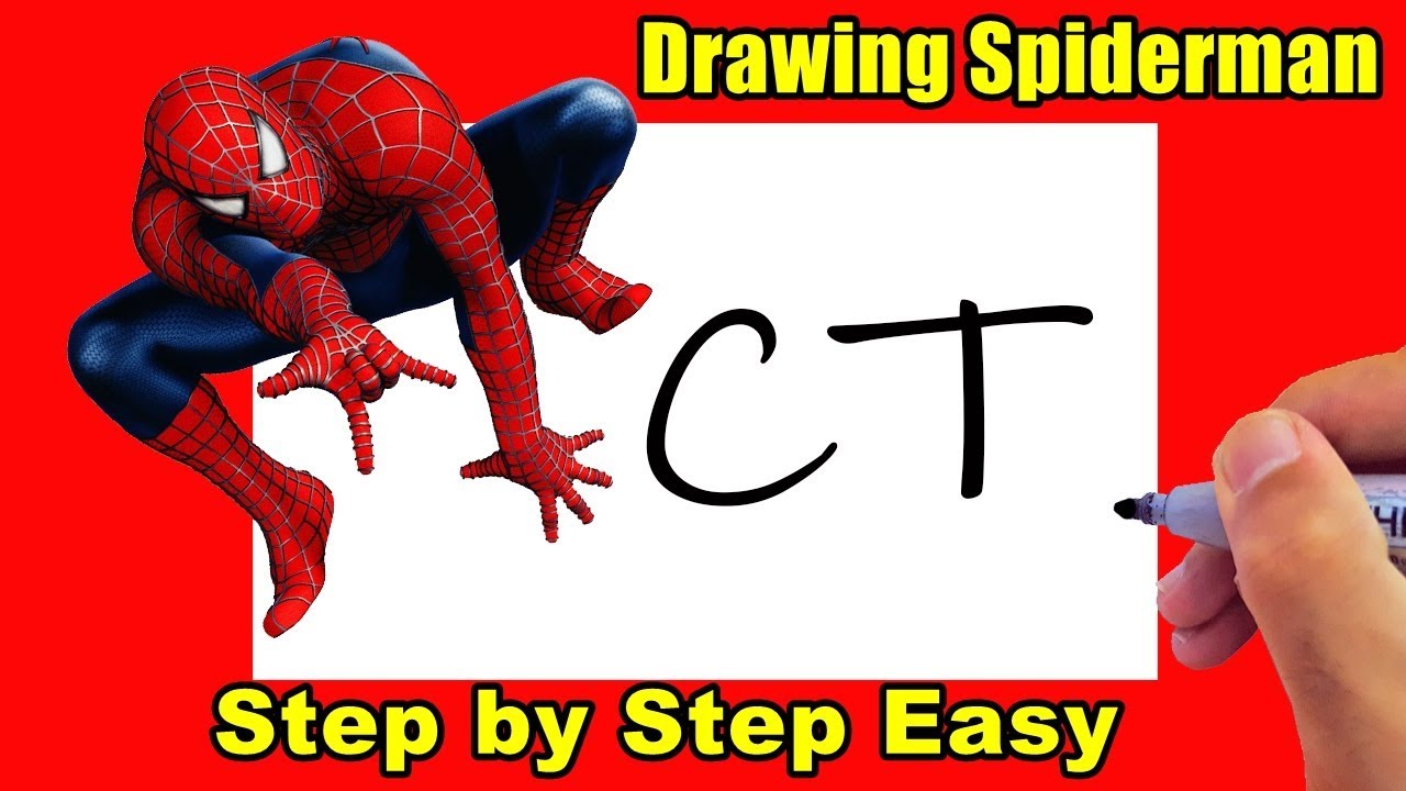 Spiderman Drawing With Alphabet CT Step by Step for Beginners 