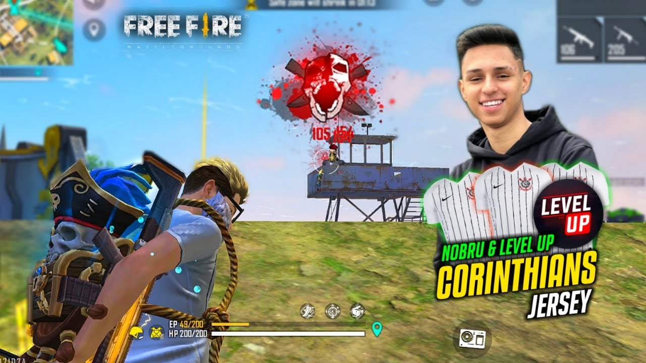 Solo vs Squad 22 Kill with Nobru LevelUp 007 Corinthians Jersey - Garena Free Fire 