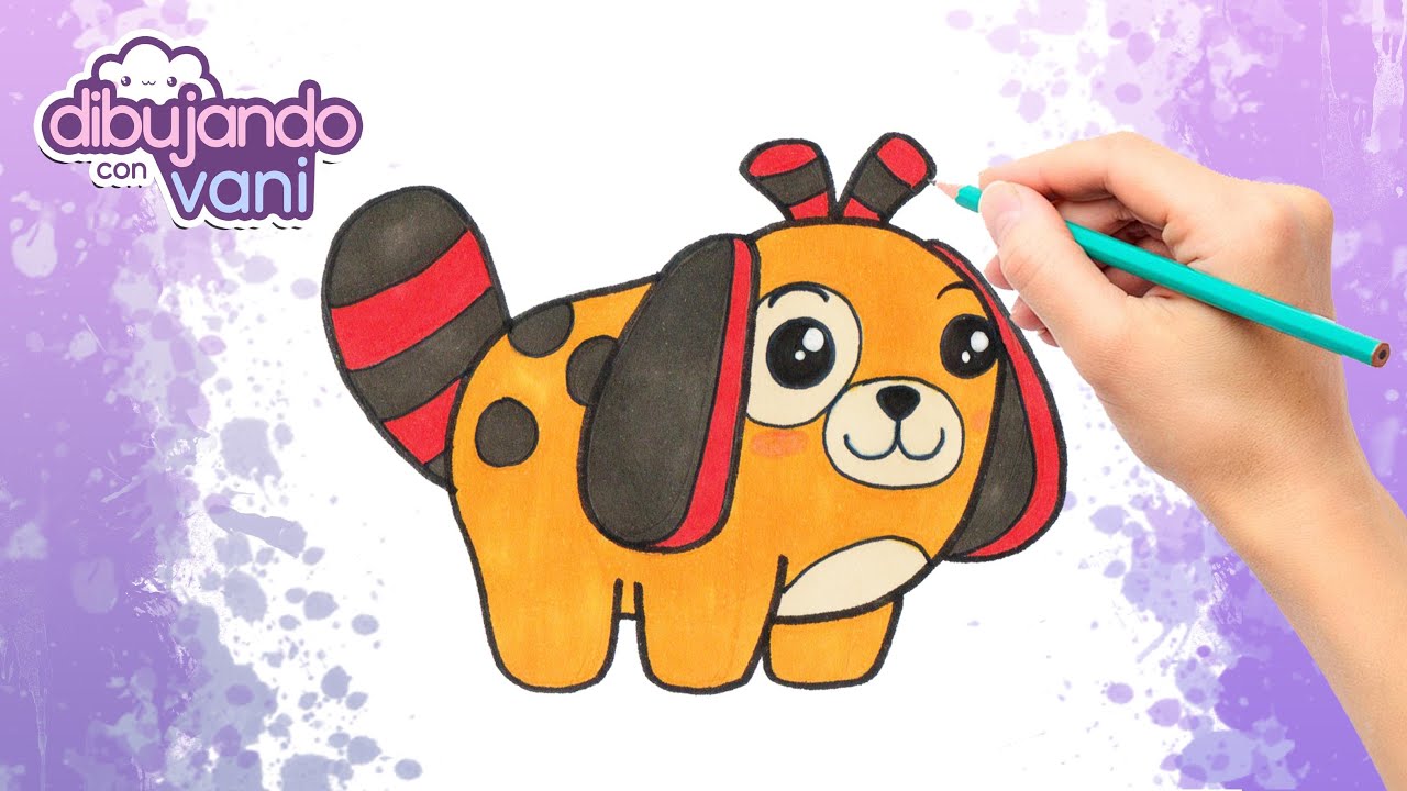 COMO DIBUJAR Y COLOREAR AL PERRO DE PK XD - DIBUJOS KAWAII - DIBUJOS DE PK XD - DIBUJOS FACILES 