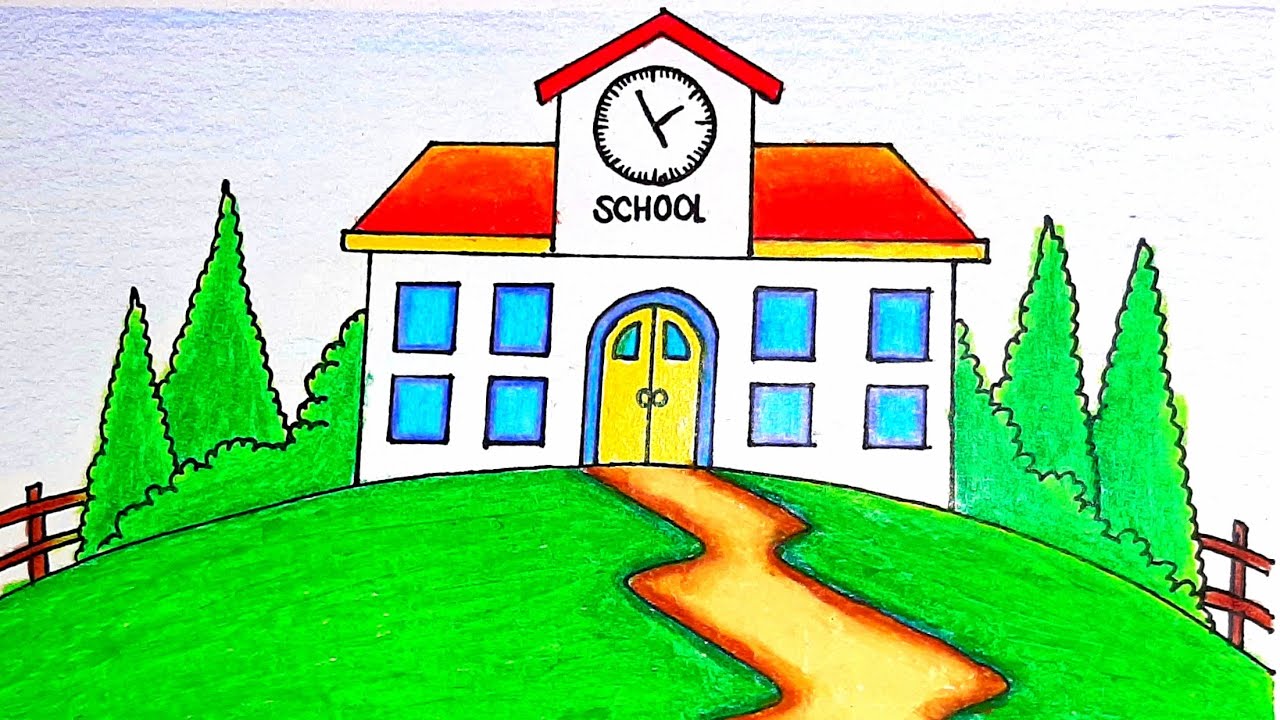 School drawing-School drawing easy, School drawing colour , School drawing compilation 