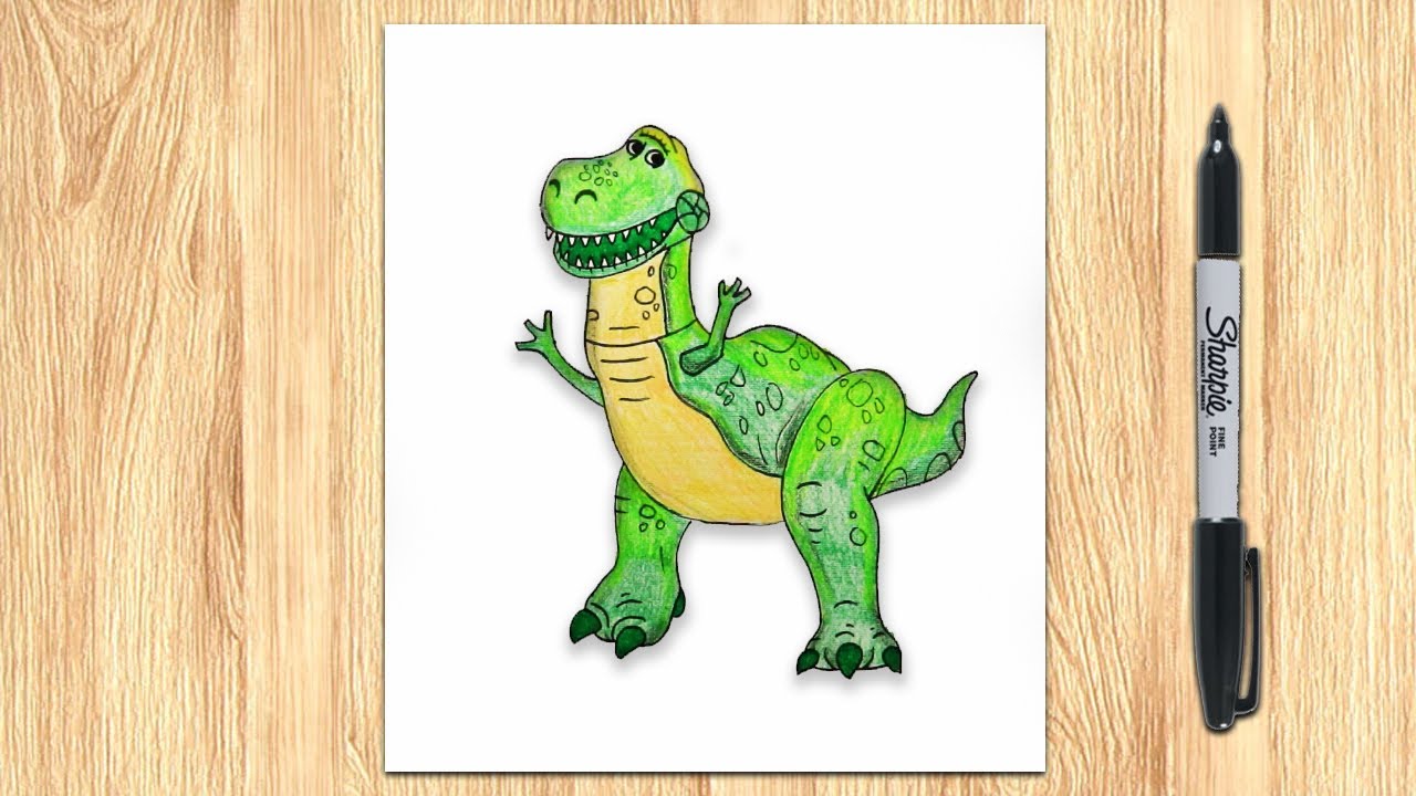 How to draw T Rex From Toy story Step by step easy for beginners 