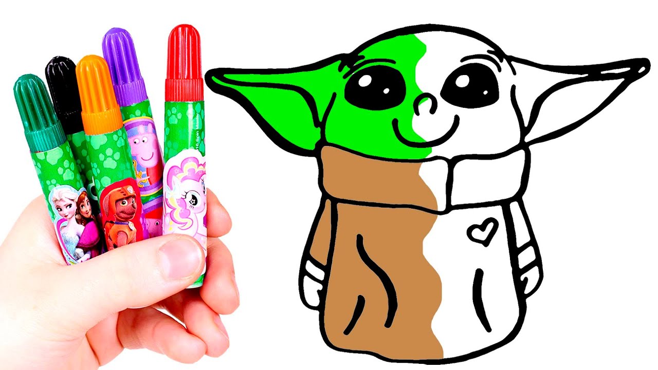 Dibuja y Colorea a Baby Yoda ?? Vídeos para niños 