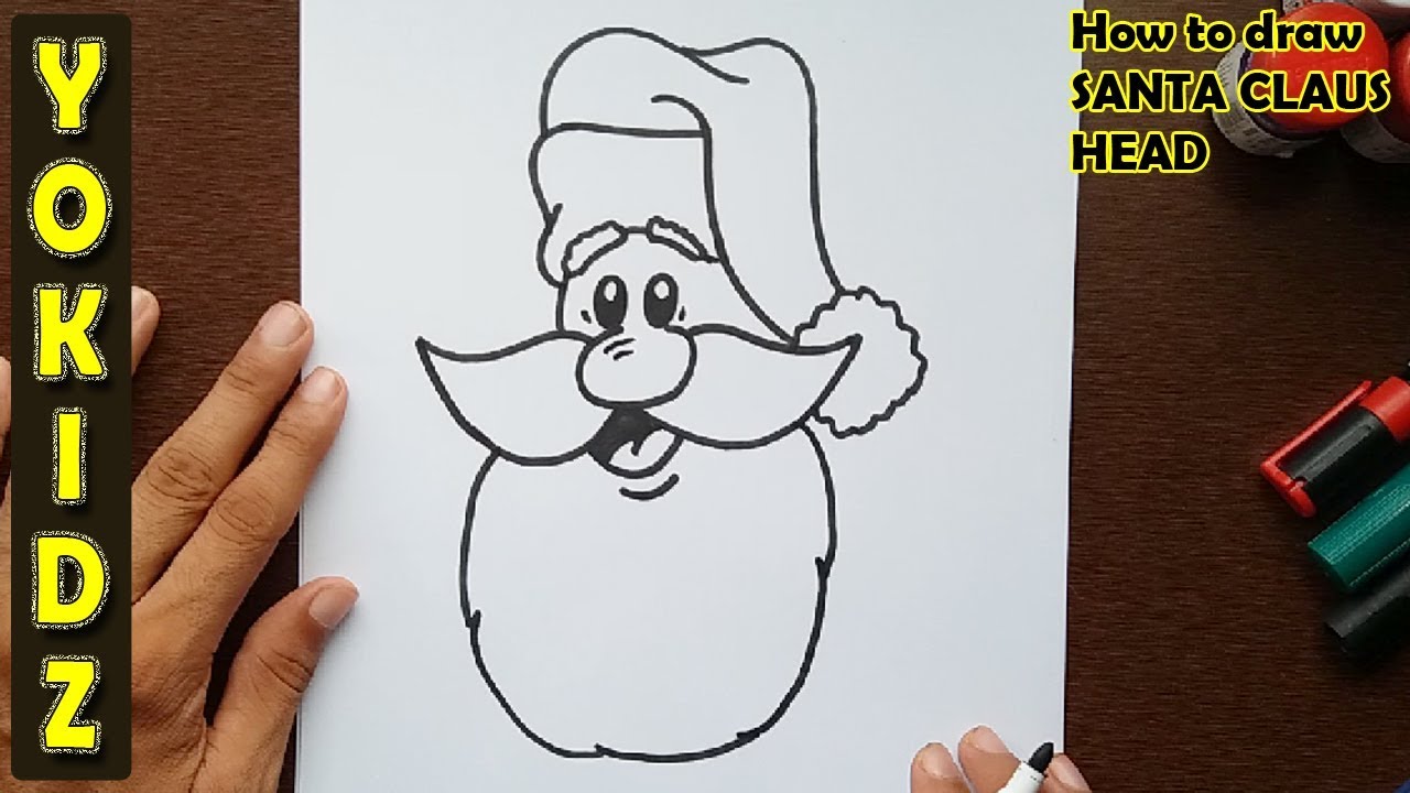 HOW TO DRAW SANTA CLAUS FACE 