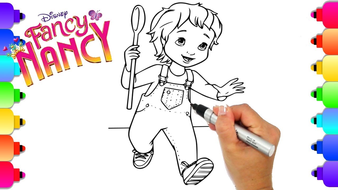 Learn How to Draw JoJo from Disney's Hit New Show Fancy Nancy | Fancy Nancy Coloring Pages for Kids 1