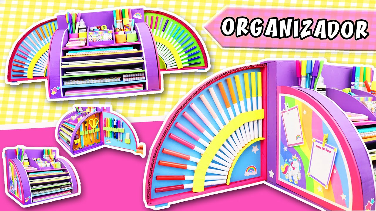 ORGANIZADOR UNICORNIO ? para ESCRITORIO de cartón - Regreso a Clases | Manualidades aPasos 2