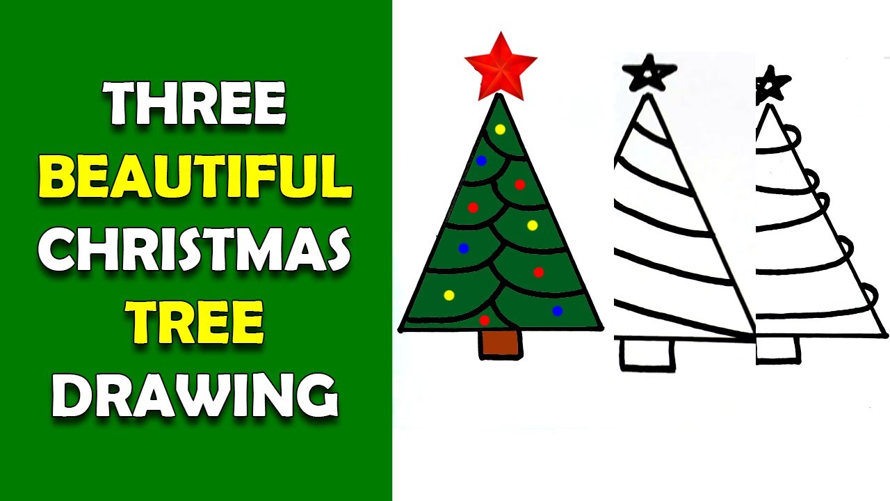 CHRISTMAS TREE DRAWING | HOW TO DRAW A CHRISTMAS TREE 