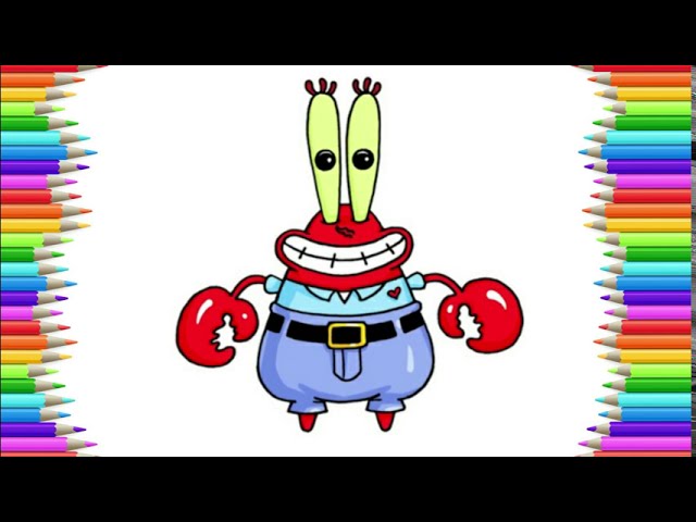 How to Draw Cute Mr Crabs - SpongeBob SquarePants Step by Step Easy Drawing Lesson 