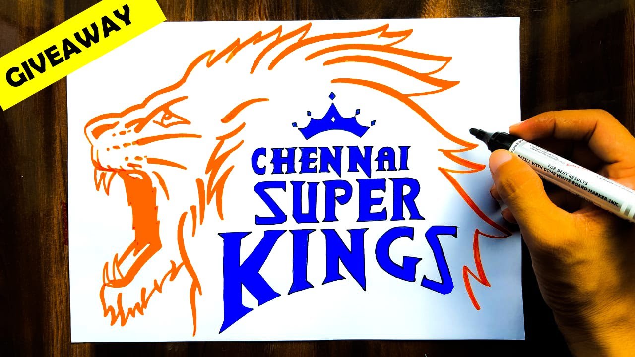 HOW TO DRAW CSK LOGO STEP BY STEP EASY | CSK SYMBOL DRAWING 