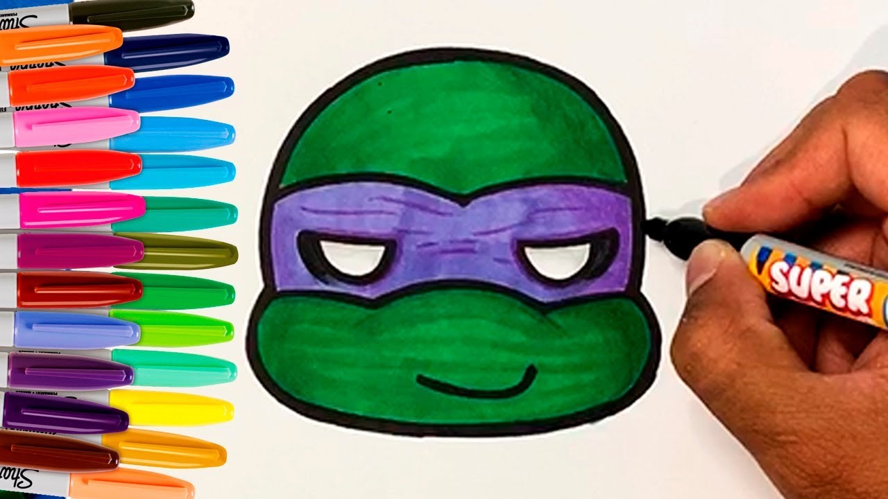 COMO DIBUJAR A DONATELLO KAWAII DE LAS TORTUGAS NINJA (TMNT) FACIL PASO A PASO 