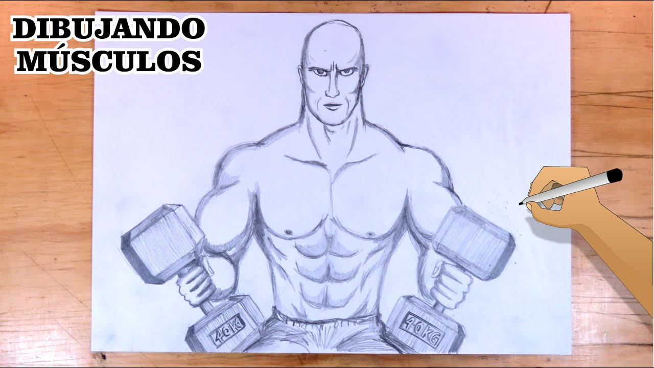 Cómo dibujar un cuerpo musculoso en entrenamiento 