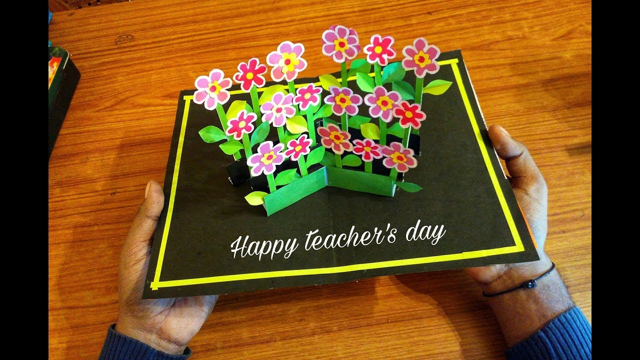 DIY Teacher's Day card/ Handmade Teachers day card making idea/3D flower Pop Up card 