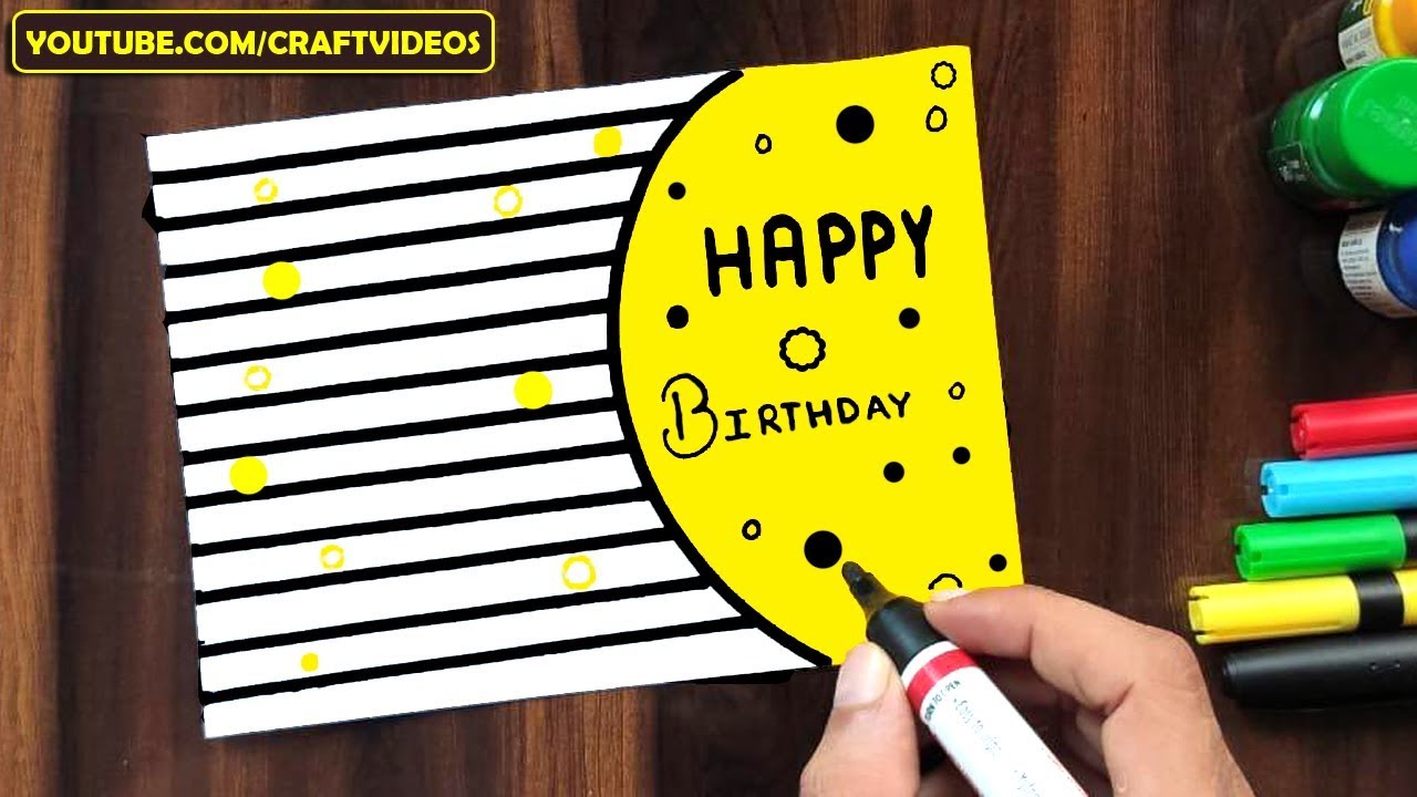 HOW TO DRAW BIRTHDAY CARD DESIGN 