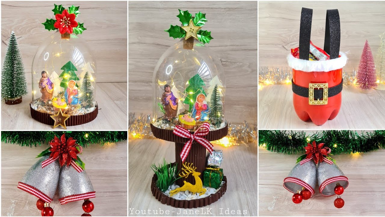 4 Increibles Ideas Navideñas Con Botellas - Adornos Navideños Económicos 2020 - Natal Do Lixo . 