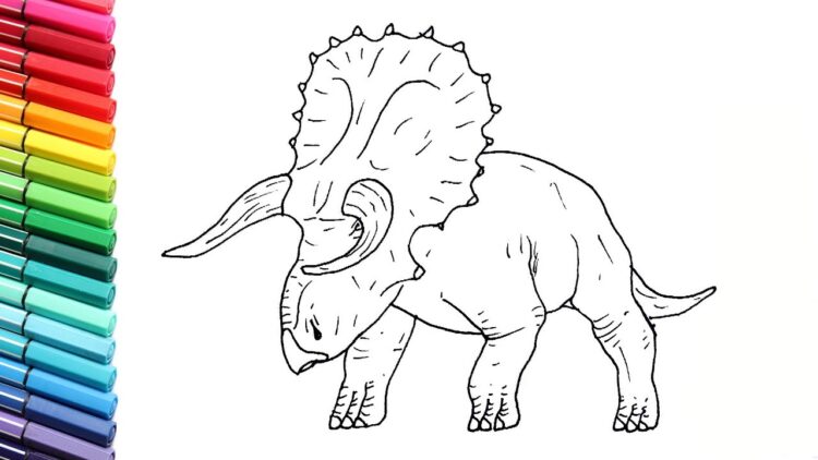 drawing and coloring new dinosaurs nasutoceratops