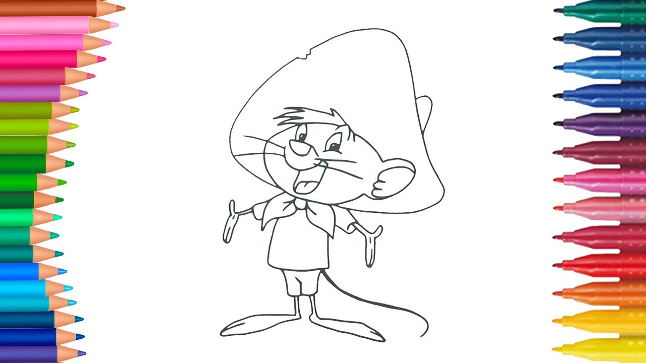 Dibujar y Colorea Speedy Gonzales | Dibujos Para Niños | Learn Colors 