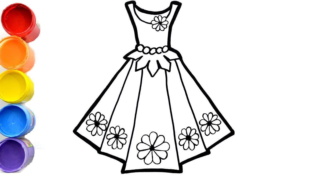 ?? How to draw a beautiful GIRL DRESS | drawing, design, easy Fashion illustration dresses 