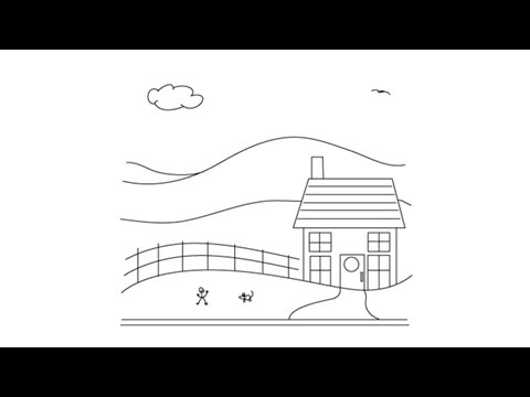 How to draw a House - Easy step-by-step drawing lessons for kids 