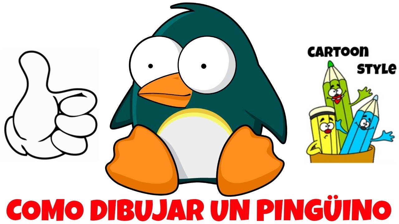 Como Dibujar un Pingüino - How to Draw a Penguin - Cartoon Style 