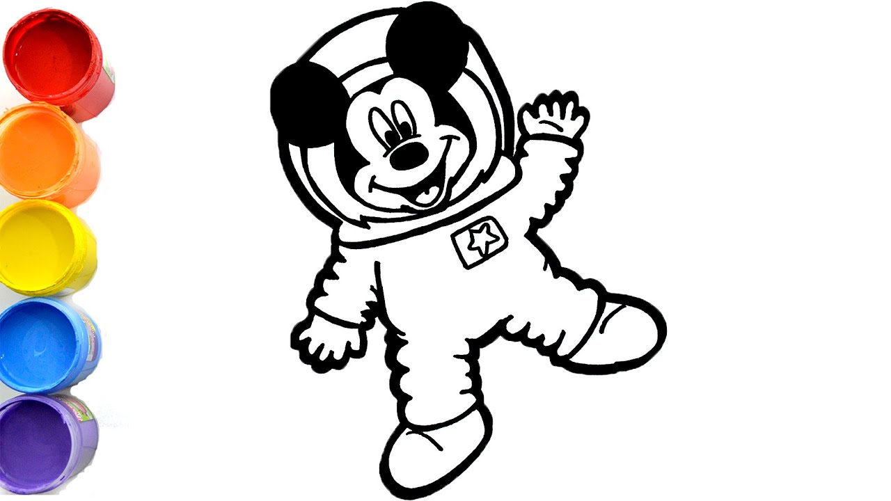 Dibujos de Mickey Mouse -Astronaut Disney para niños - How to draw Mickey Mouse #learntodrawtoys 