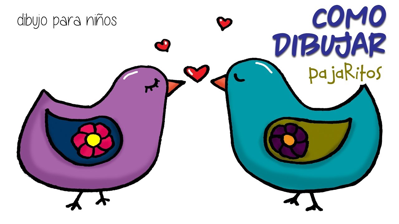 Como dibujar pajaritos ? / How to draw a bird couple 