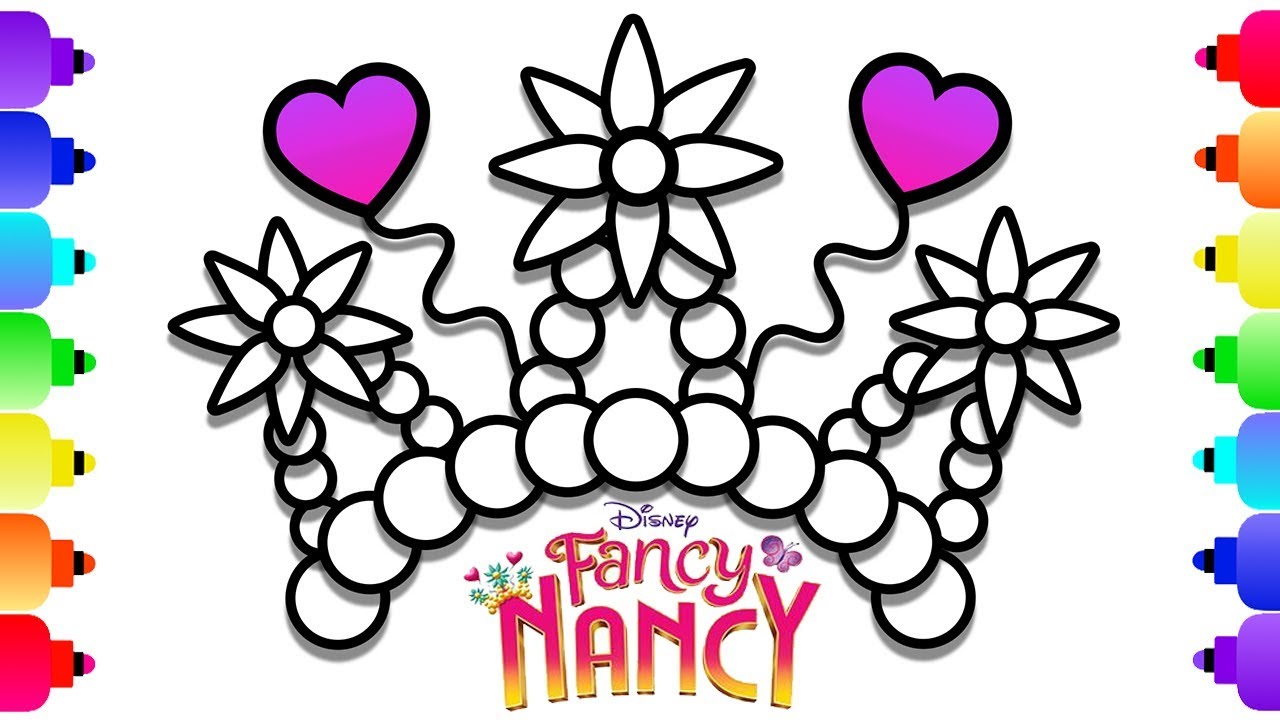 Learn to Draw Disney's Fancy Nancy Crown Easy for Kids | Fancy Nancy Coloring Page | Printable 2